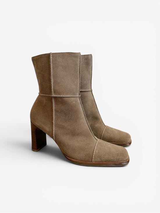 Canyon River Blues Shoes - Canyon River Blues Vintage Y2k Brown Suede Blade Heel Boots Womens 9.5